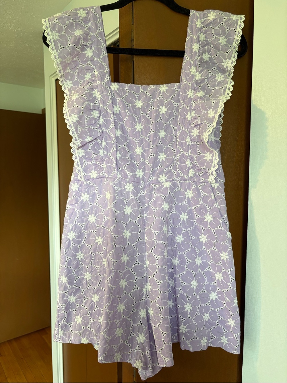 These Three Boutique Lavender Eyelet Lace Romper